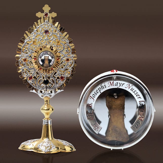 Monstrance with Relic of Josef Mayr-Nusser