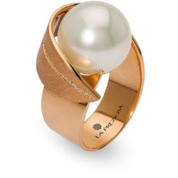 La Preziosa - ring with pearl, redgold, handcraft