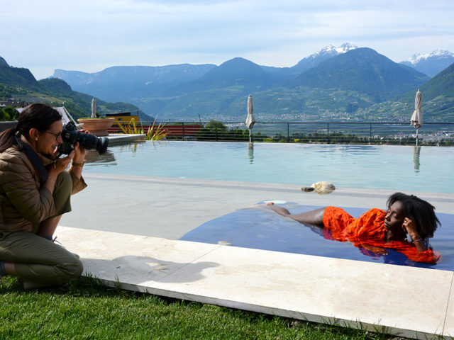 Backstage Fotoshooting Wasserspiel